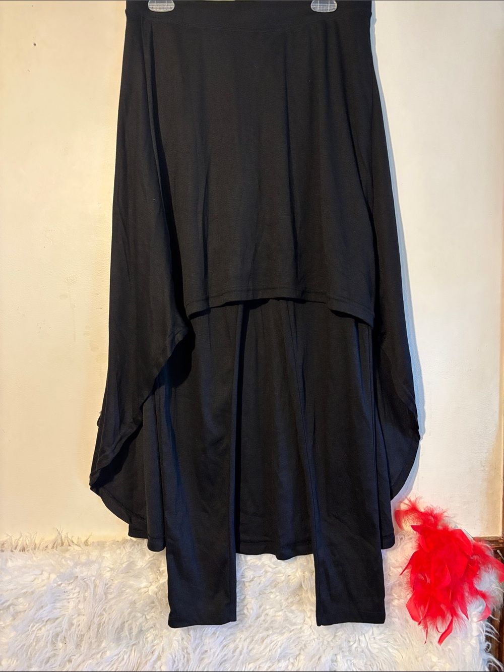 Magid Black High-Low Layered Maxi Skirt